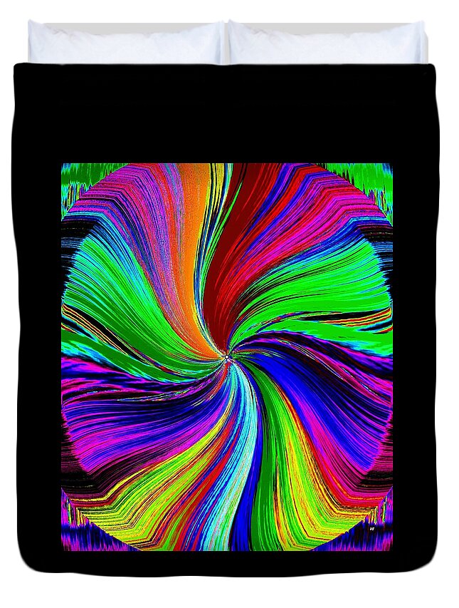 Multi-colored Duvet Cover featuring the digital art No Color Unturned by Will Borden