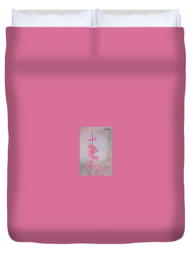 Pink Duvet Cover featuring the photograph No Flower Without Sunshine by Elvira Pinkhas