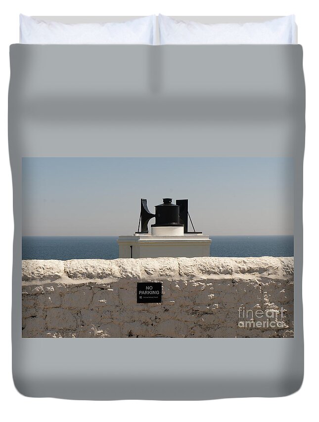 Foghorn Duvet Cover featuring the photograph No Parking. by Elena Perelman