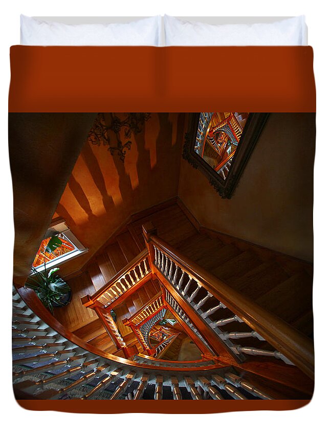 Stairs Duvet Cover featuring the photograph No Way out by Robert Och