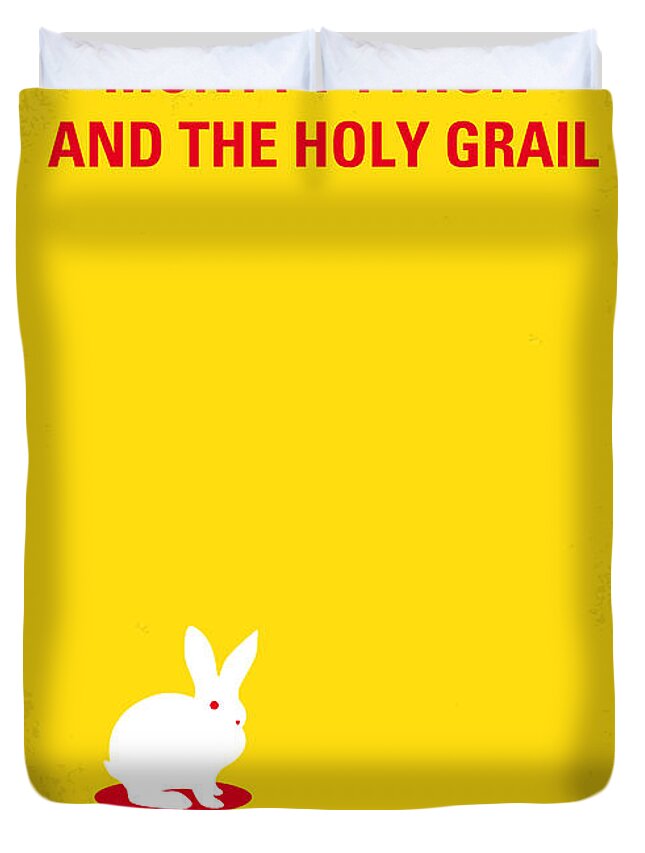 Monty Duvet Cover featuring the digital art No036 My Monty Python And The Holy Grail minimal movie poster by Chungkong Art
