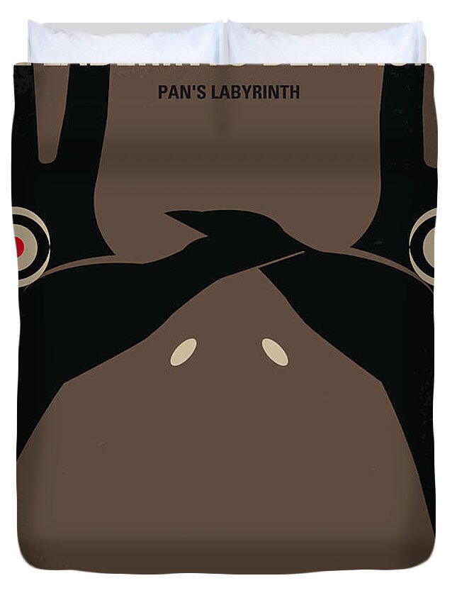 Pans Labyrinth Duvet Cover featuring the digital art No061 My Pans Labyrinth minimal movie poster by Chungkong Art