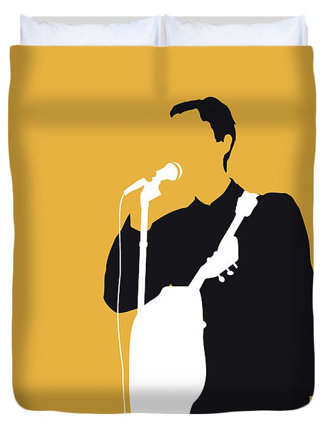 Talking Duvet Cover featuring the digital art No064 MY TALKING HEADS Minimal Music poster by Chungkong Art