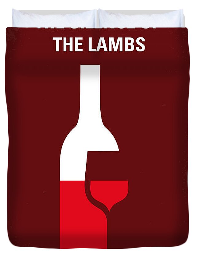 Silence Of The Lamb Duvet Cover featuring the digital art No078 My Silence of the lamb minimal movie poster by Chungkong Art