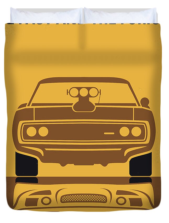 The Fast And The Furious Duvet Cover featuring the digital art No207 My The Fast and the Furious minimal movie poster by Chungkong Art