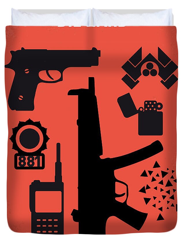 Die Hard Duvet Cover featuring the digital art No453 My Die Hard minimal movie poster by Chungkong Art