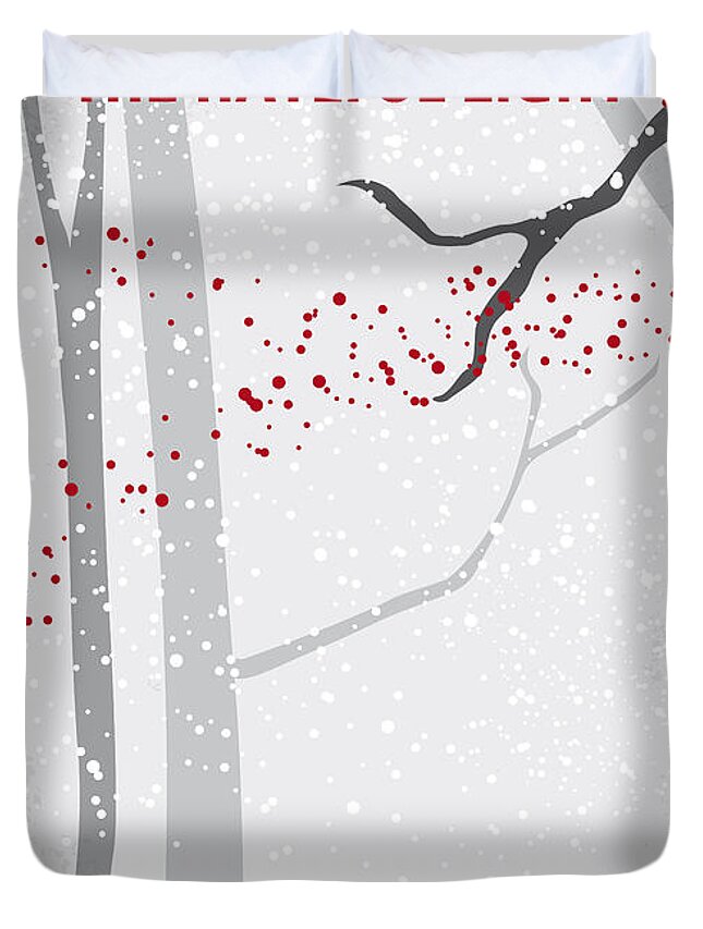 Hateful Eight Duvet Cover featuring the digital art No502 My Hateful eight minimal movie poster by Chungkong Art
