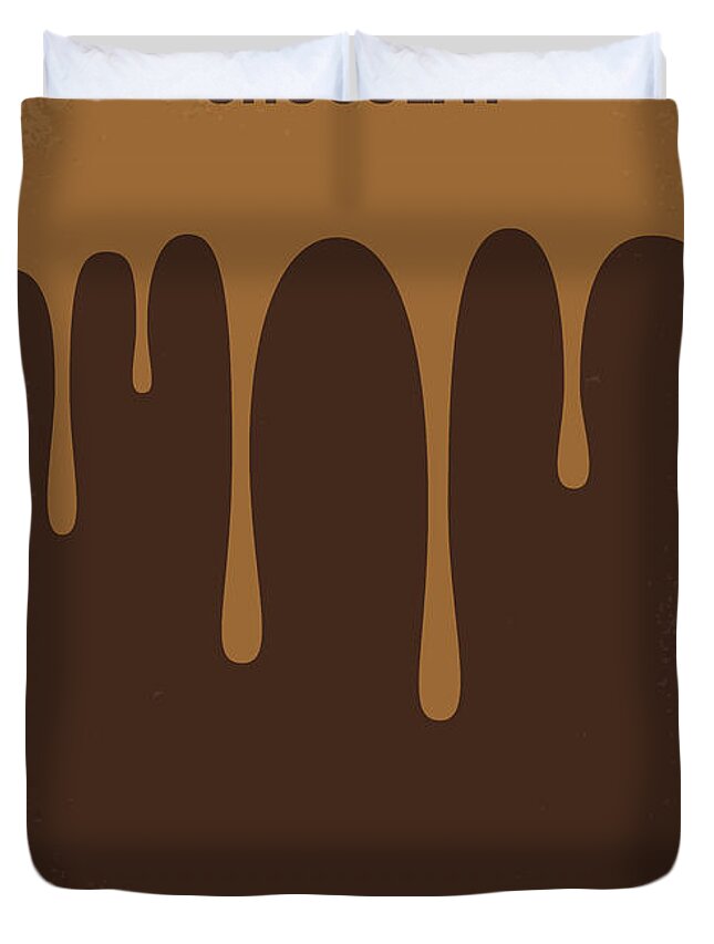 Chocolat Duvet Cover featuring the digital art No567 My Chocolat minimal movie poster by Chungkong Art