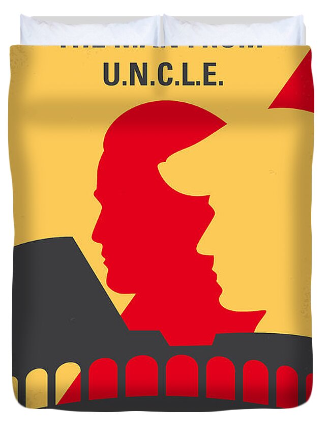 Man Duvet Cover featuring the digital art No572 My Man from UNCLE minimal movie poster by Chungkong Art