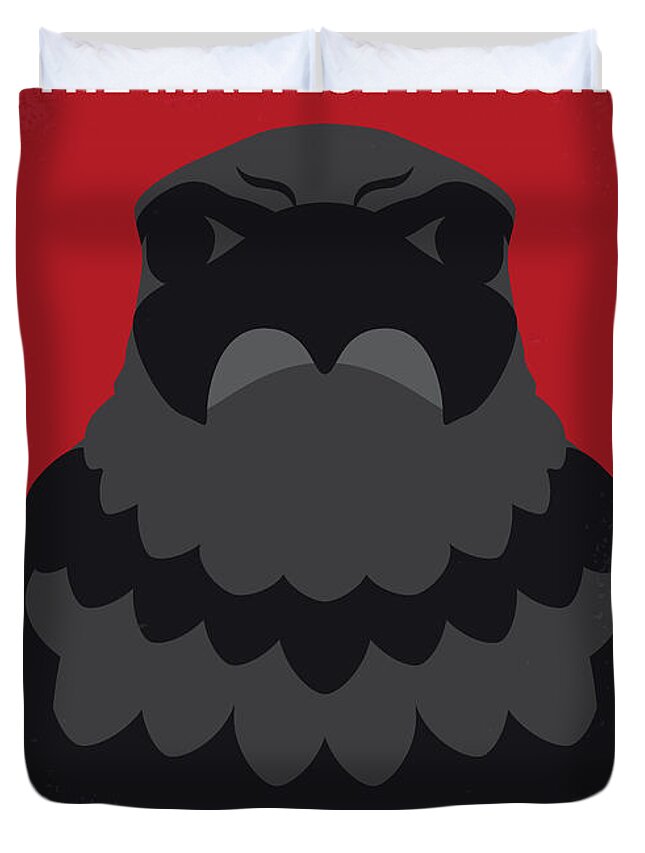 The Maltese Falcon Duvet Cover featuring the digital art No780 My The Maltese Falcon minimal movie poster by Chungkong Art