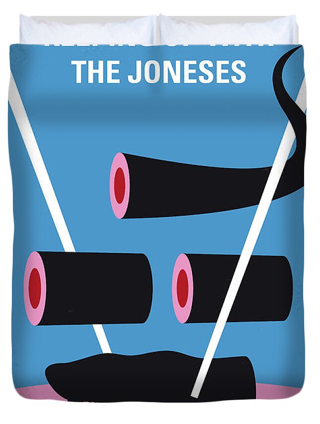 No922 My Keeping Up With The Joneses Minimal Movie Poster Duvet