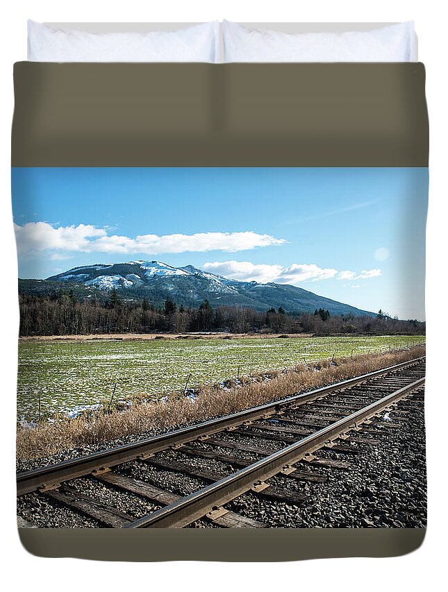 Nooksack Valley Rail Line Duvet Cover featuring the photograph Nooksack Valley Rail Line by Tom Cochran