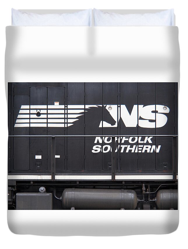 Railroad Duvet Cover featuring the photograph Norfolk Southern Emblem by Mike McGlothlen