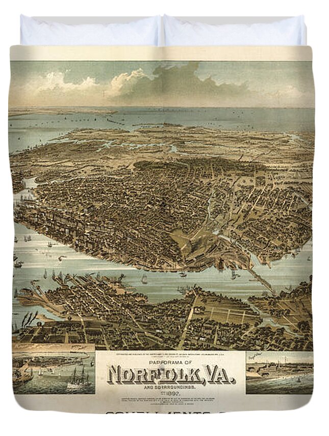 Norfolk Duvet Cover featuring the photograph Norfolk VA by Dale Powell