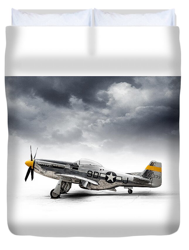 P-51 Mustang Duvet Cover featuring the digital art North American P-51 Mustang by Douglas Pittman