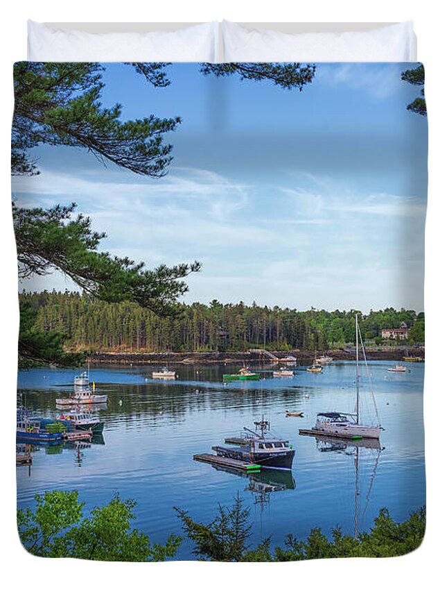 Maine Duvet Cover featuring the photograph Northeast Harbor #1 by Dennis Kowalewski