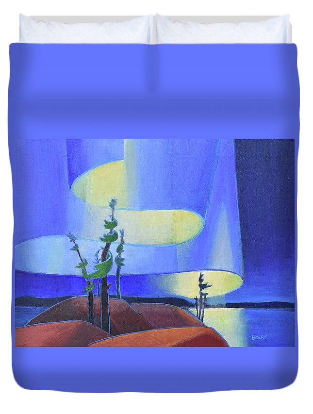 Barbel Smith Duvet Cover featuring the painting Northern Sky by Barbel Smith