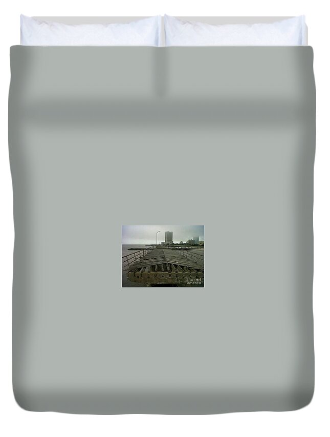 Decadent Boardwalk Northside Duvet Cover featuring the photograph Northside Boardwalk /Sandy by Tyrone Hart