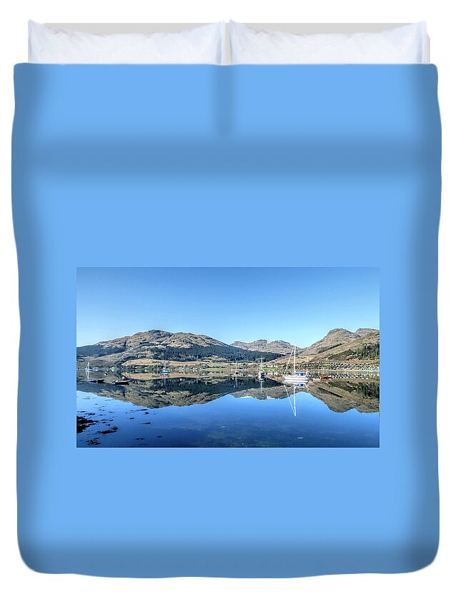 Reflections Duvet Cover featuring the photograph Not a Breath of Wind by Lynn Bolt