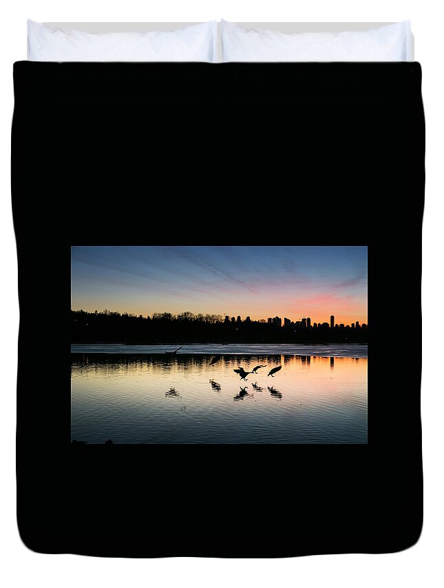 Ducks Duvet Cover featuring the photograph Not Just Three by Monte Arnold