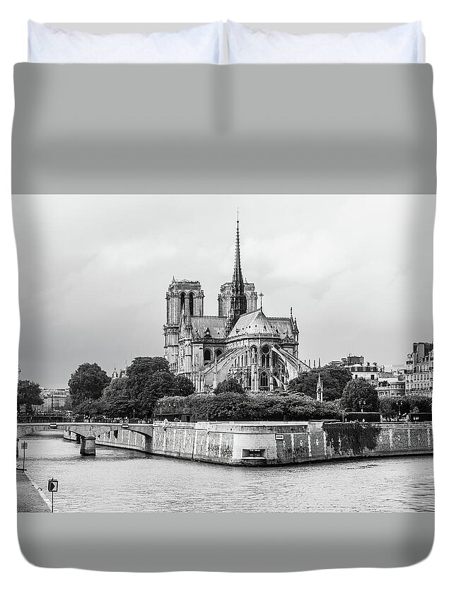 Notre Dame Cathedral Duvet Cover featuring the photograph Notre Dame Cathedral by Helen Jackson