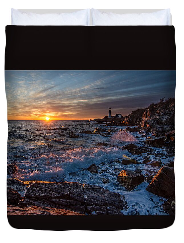 Maine Duvet Cover featuring the photograph November Morning by Paul Noble