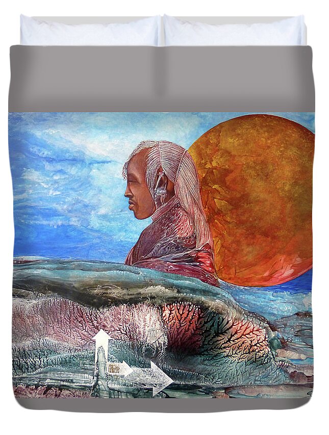 Painting Duvet Cover featuring the painting Nubian Dream by Otto Rapp
