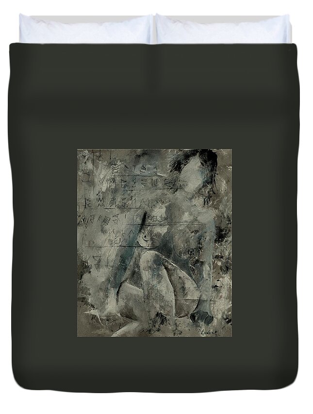 Nude Duvet Cover featuring the painting Nude 560845 by Pol Ledent