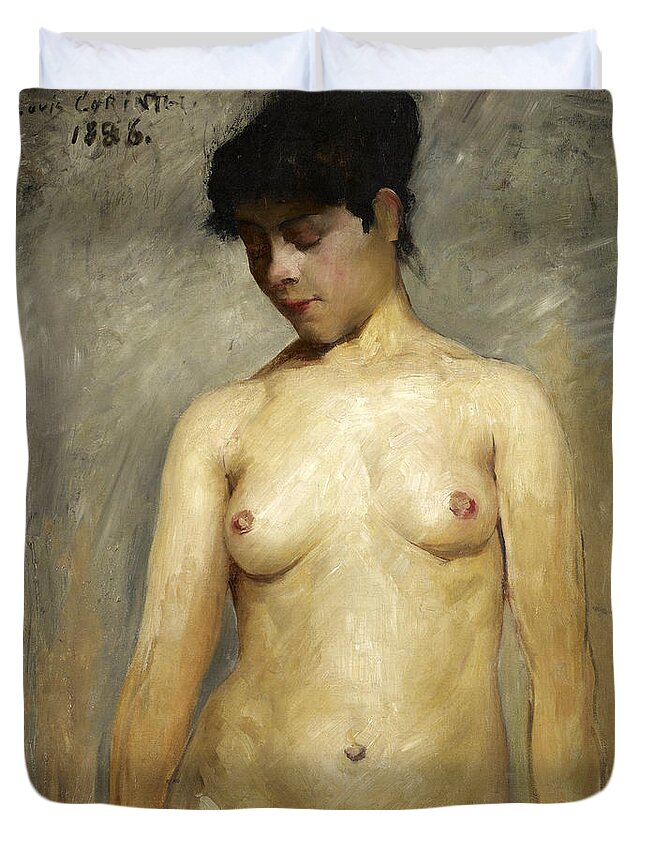 Lovis Corinth Duvet Cover featuring the painting Nude Girl, A Study by Lovis Corinth