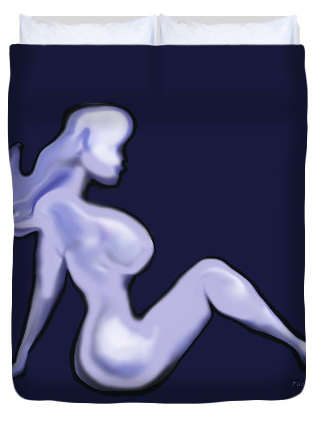 Babe Duvet Cover featuring the digital art Nude by Kevin Middleton