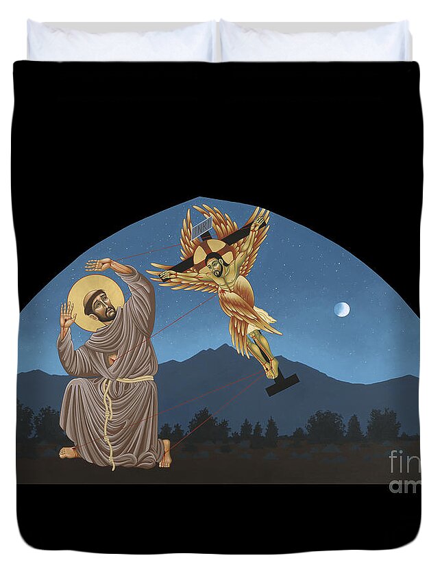 Nuestro Padre San Francisco De Asis Duvet Cover featuring the painting Nuestro Padre San Francisco de Asis 089 by William Hart McNichols