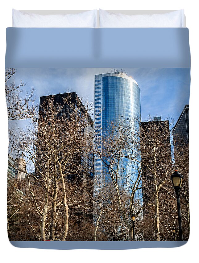Cityscape Duvet Cover featuring the photograph NYC by Luis Feairn