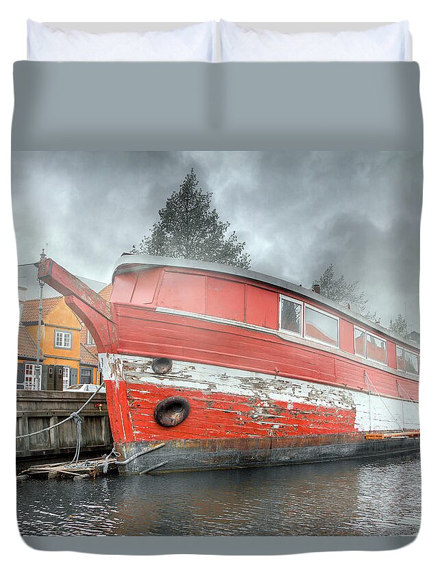Hip Duvet Cover featuring the photograph Nyhavn Enchanting Character by Betsy Knapp