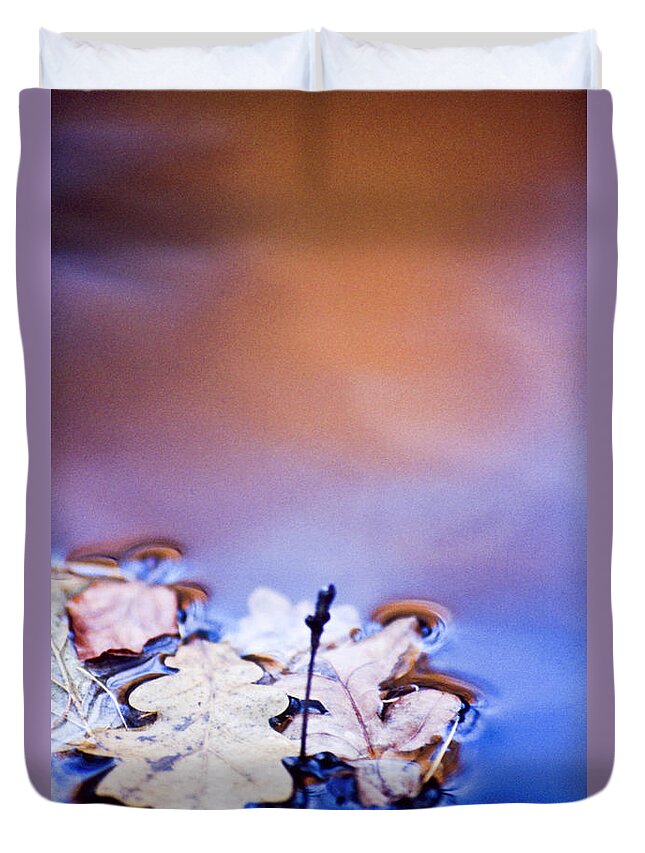 Water Duvet Cover featuring the photograph Oak leaf cluster II by Heiko Koehrer-Wagner