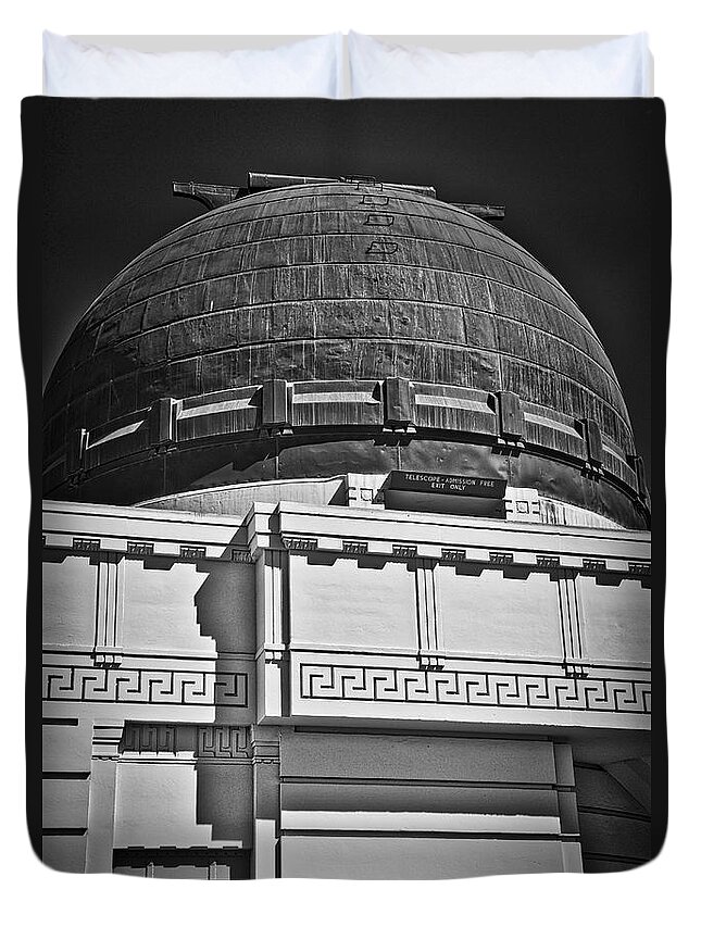 Griffith-park Duvet Cover featuring the photograph Observatory In Art Deco by Kirt Tisdale