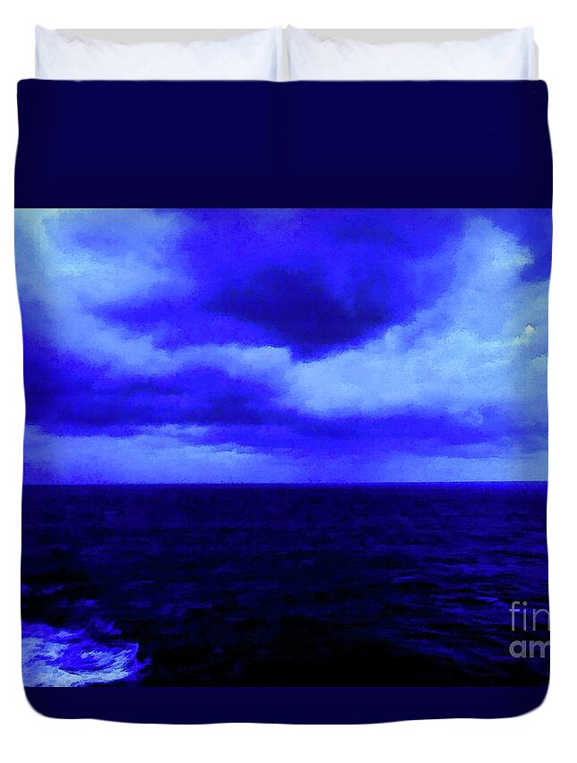 America Duvet Cover featuring the painting Ocean Blue Digital Painting by Robyn King