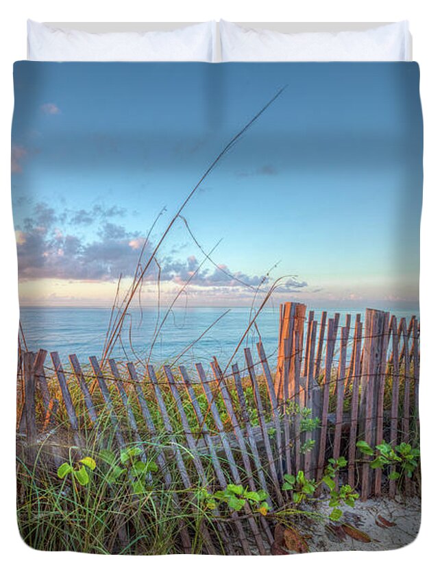 Clouds Duvet Cover featuring the photograph Ocean Blues by Debra and Dave Vanderlaan