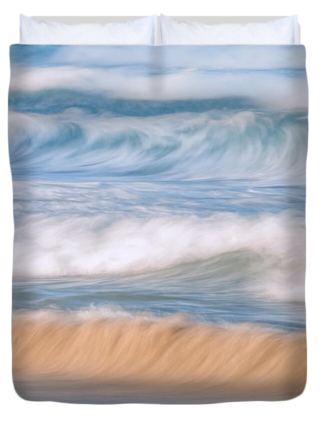Beach Duvet Cover featuring the photograph Ocean Caress by Az Jackson