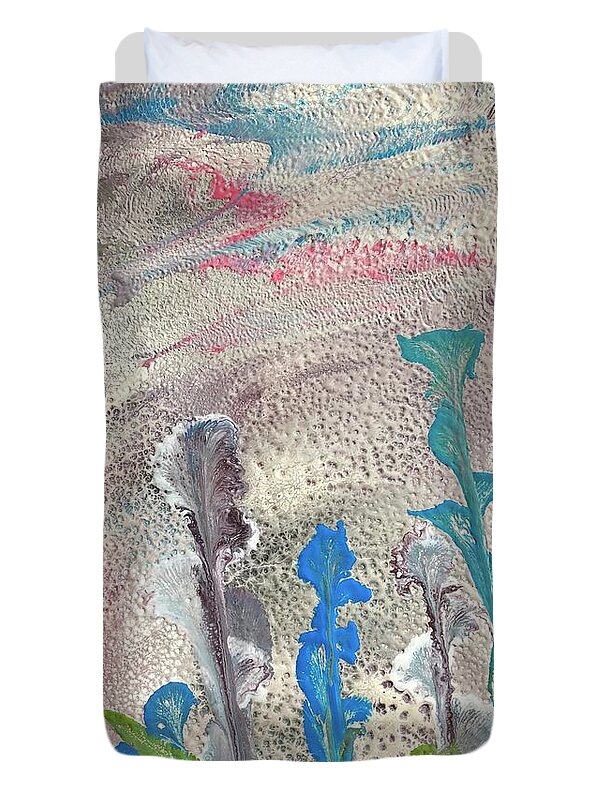 Acrylic Duvet Cover featuring the painting Ocean Life by Beverly Johnson