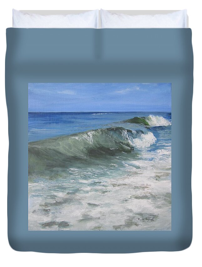 Ocean Duvet Cover featuring the painting Ocean Power by Paula Pagliughi
