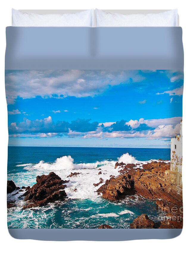 Ocean Duvet Cover featuring the photograph Ocean Scape by Anastasy Yarmolovich