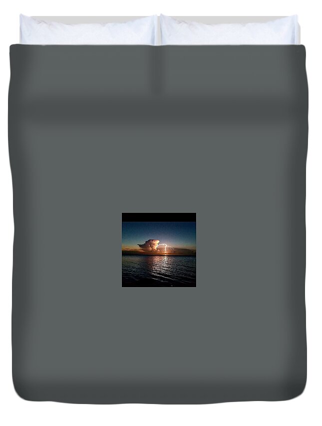 Florida Duvet Cover featuring the photograph Ocean Strike- Filtered by J Munoz