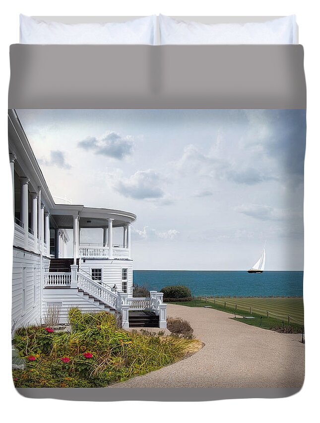 Watch Hill Duvet Cover featuring the photograph Ocean View by Robin-Lee Vieira