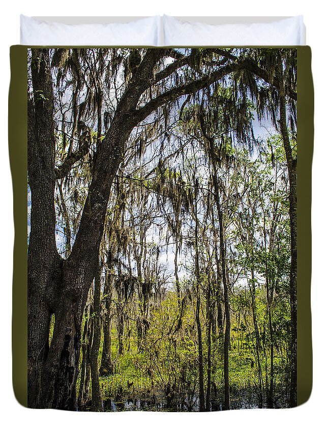 Spanish Moss Duvet Cover featuring the photograph Ocklawaha Spanish Moss in the Swamp by Deborah Smolinske