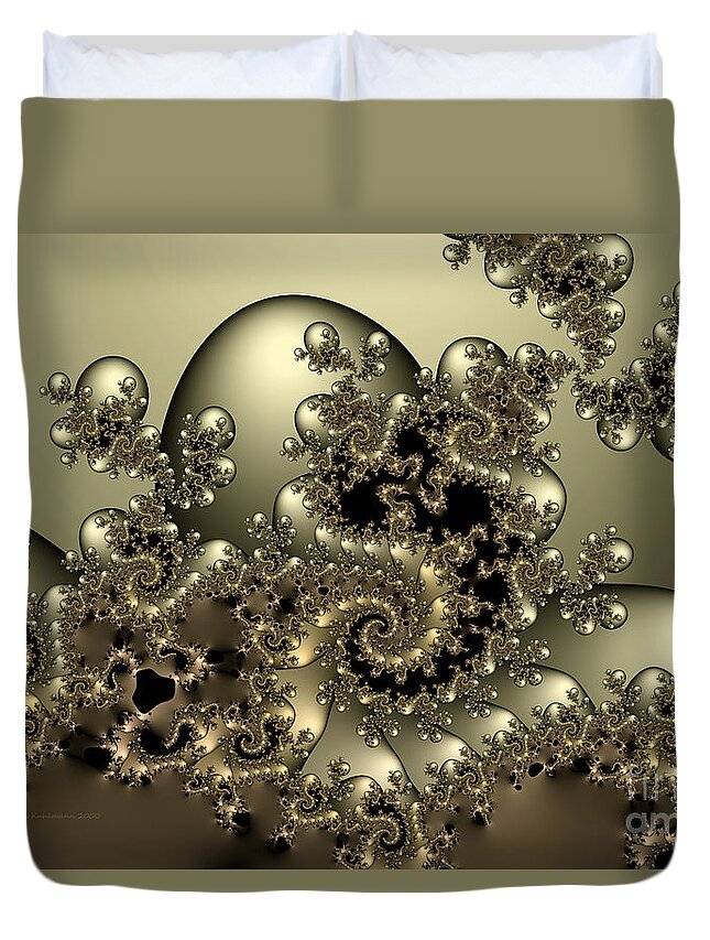 Abstract Duvet Cover featuring the digital art Octopus by Karin Kuhlmann
