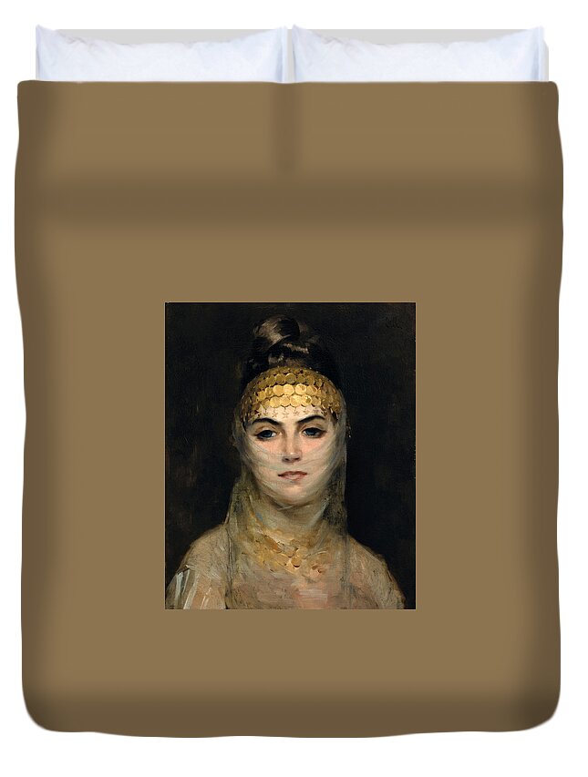 Theodoros Rallis Duvet Cover featuring the painting Odalisque by Theodoros Rallis