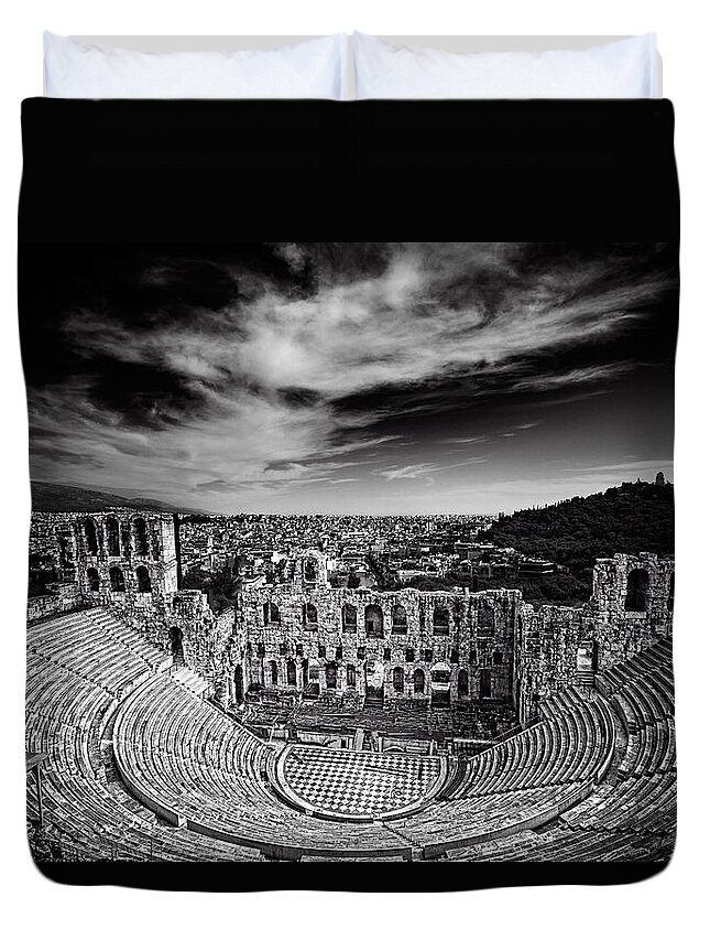 Acropolis Duvet Cover featuring the photograph Odeon of Herodes Atticus by Ian Good