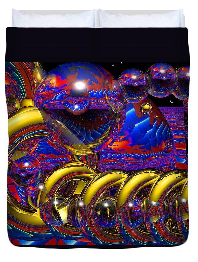 Rings Duvet Cover featuring the digital art Odyssey Of The Mind- by Robert Orinski