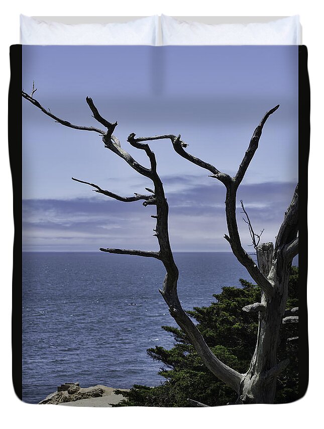 Cliff Duvet Cover featuring the photograph Off Shore by Judy Wolinsky