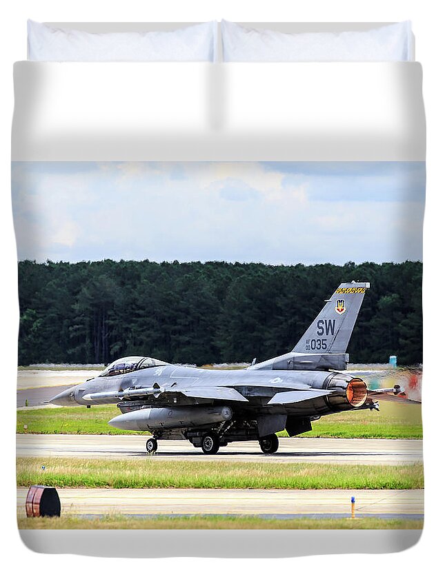 Air Show Duvet Cover featuring the photograph Off We Go by Charles Hite